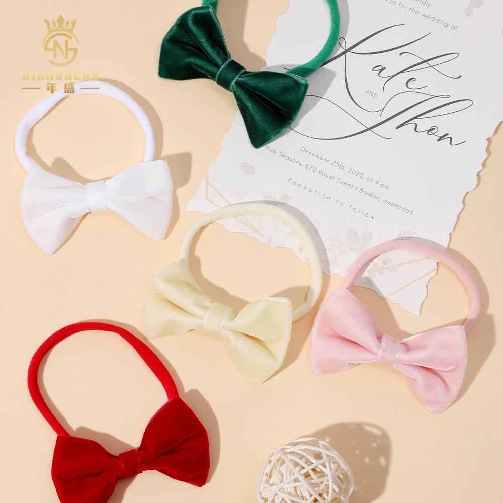 

Girls Bow Hair Bands Simple Candy Color Elastic Headband Hair Ropes Ties Hair Accessories for Children Ponytail Holder