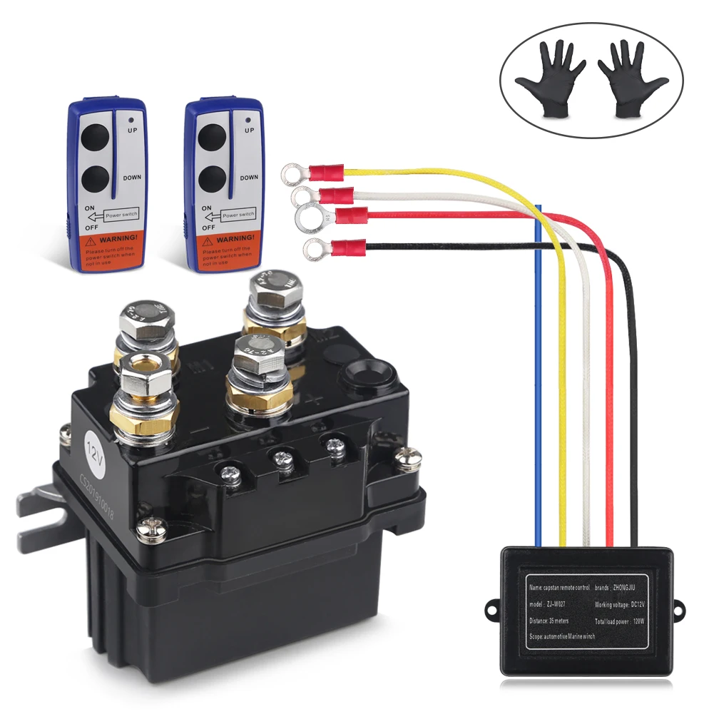 12V 500A/250A Contactor Winch Remote Control Solenoid Relay Twin ...