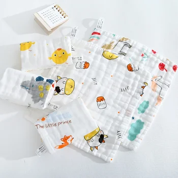 25*25 cm Quadrati di cotone Salviette per bambini Bavaglini sbavanti in garza a 6 strati Salviette delicate multiuso Regalo essenziale per bambini