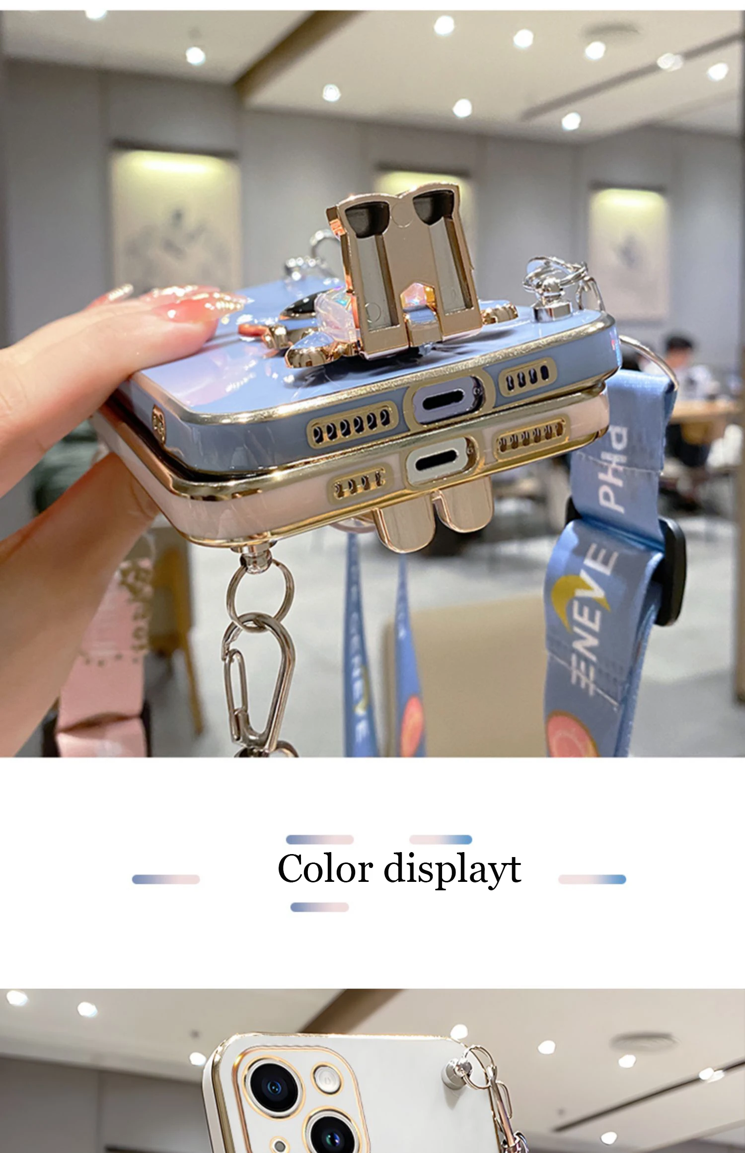 Crossbody Candy Rabbit Lanyard Strap Case For Xiaomi Mi 12T 11T 12 10 Mi13 13 Pro Lite 11 Ultra 5G 8 9 9T Cover_voghion.com