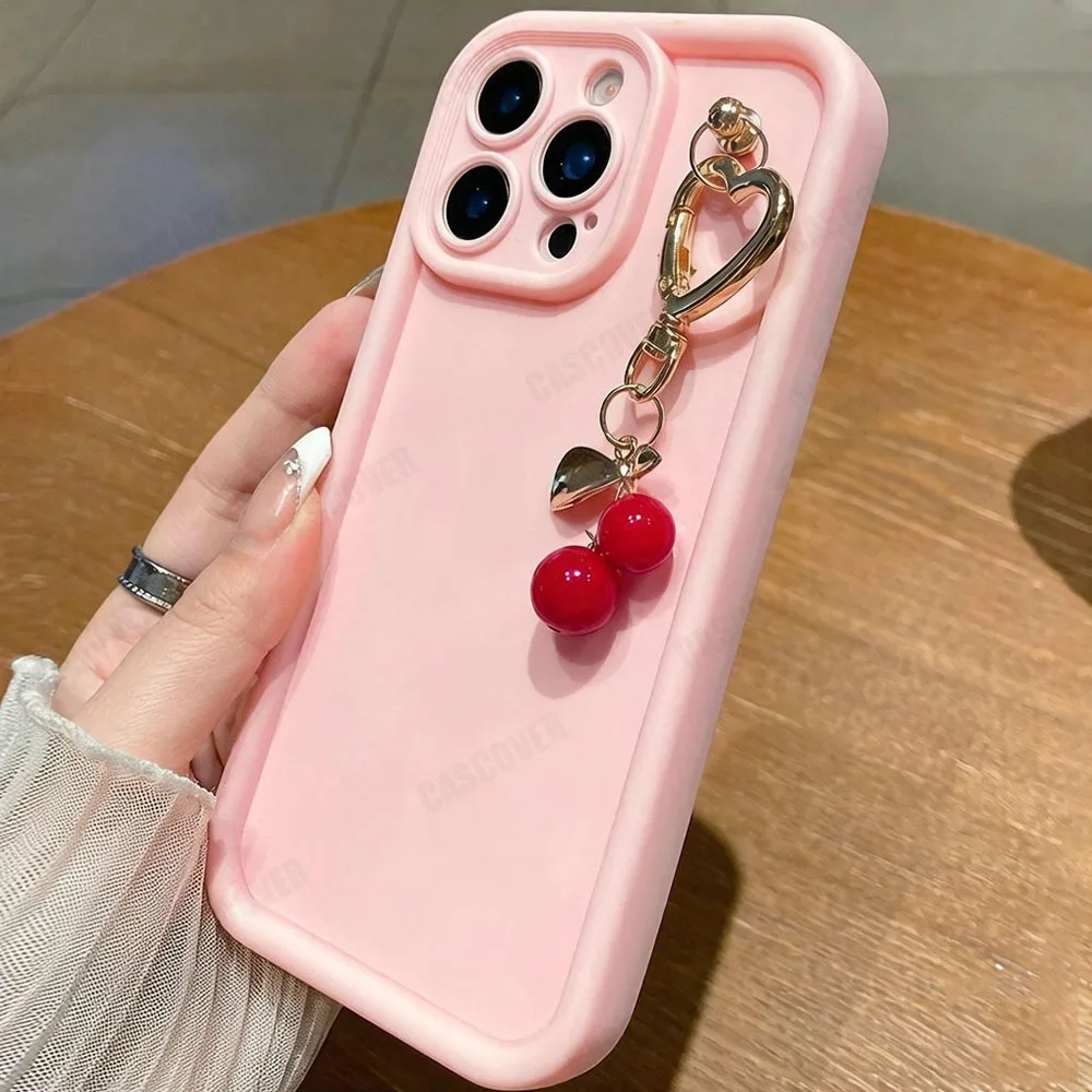Adorable 3D Cherry Pendant Phone Case Charm