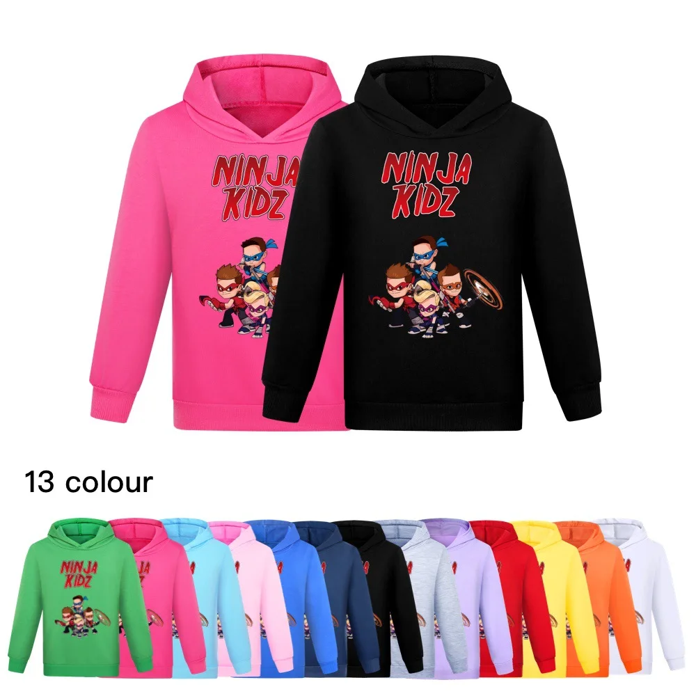 

Anime NINJA KIDZ Hoodie Kids Long Sleeve Coats Baby Boys Cartoon Hoody Sweatshirt Girls Casual Clothes Halloween Outwear 2-16Y