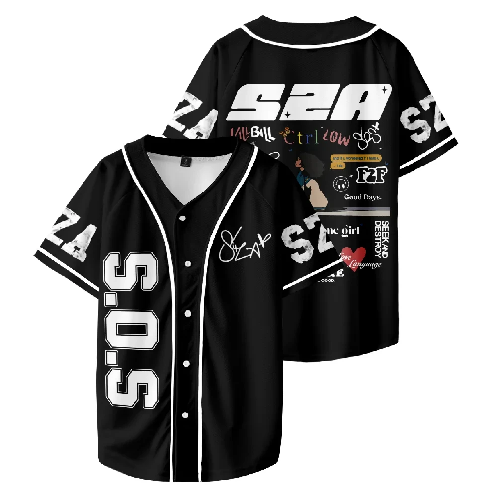 SZA Jersey SOS Blind New Album T-shirt V-Neck Short Sleeve