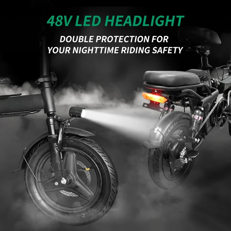 400W Electric Bike-48V 30AH Removable Battery, 35KM/H Speed, Multi-Shock Absorption, Foldable City Commuter E-Bike for Adults