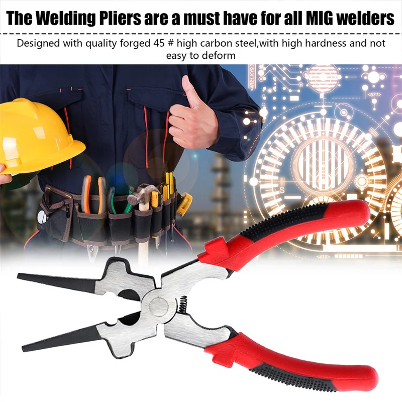 8" Multifunction Welding Pliers For Mig Welder Torch Nozzle Spatter