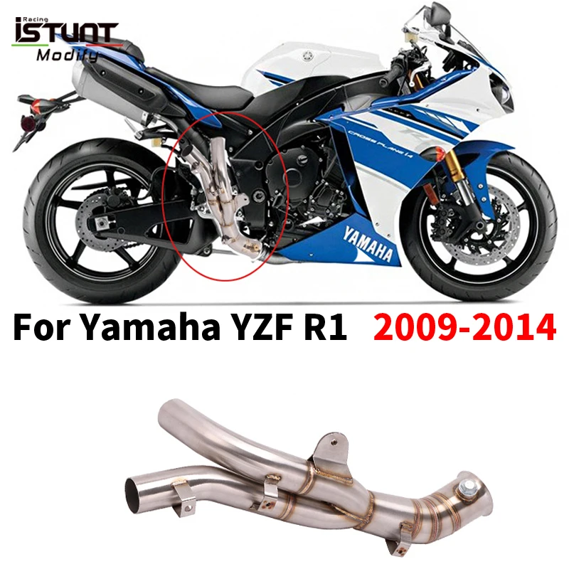 

Для Yamaha YZF R1 2009 - 2014 система выхлопных газов мотоцикла Модифицированная средняя Соединительная труба подключение plug and play оригинальный глушитель