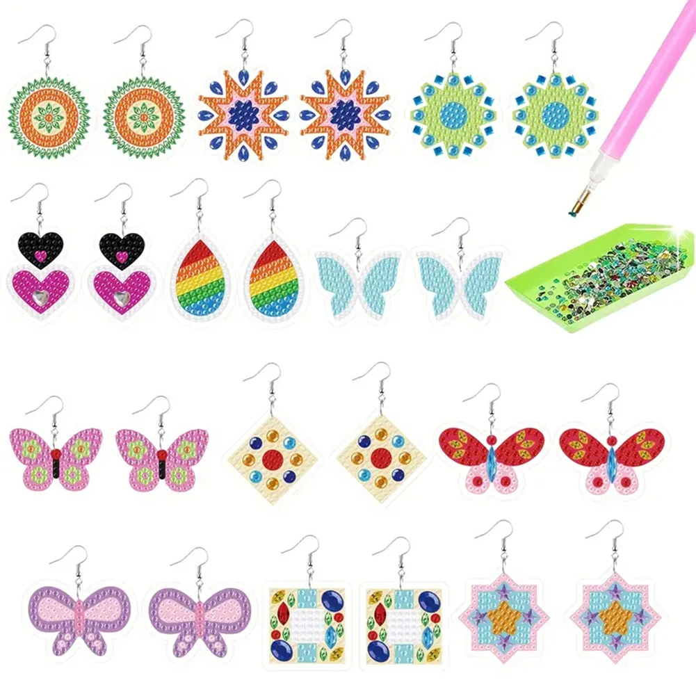 DIY Diamond Earring Making Kit with Acrylic and Glitter