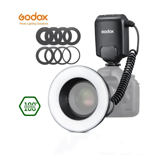 

Вспышка Godox ML-150II ML150II для макросъемки, Кольцевая вспышка для цифровых зеркальных камер Canon, Nikon, Pentax, Sony, Olympus