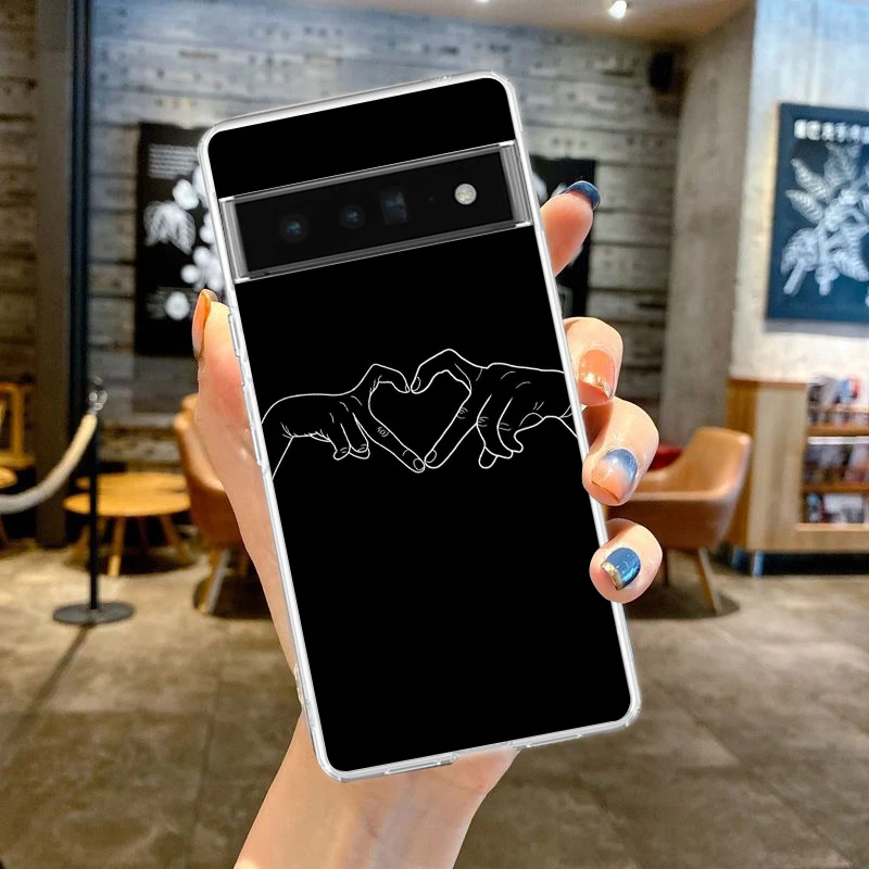 Abstrakte Linie sexy Paar Körper Handy hülle für Google Pixel 8 7 6 5 4 4xl Silikon 7a 6a 5a 4a 3a 3axl Pro 5g transparente Hülle – Detail 7