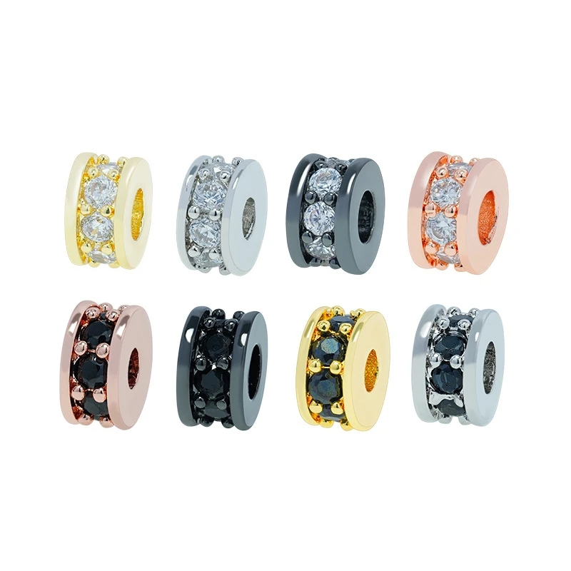 

1Pc 6mm Copper Black CZ Cubic Zirconia Spacer Beads DIY Charms Beads for Men's Bracelet Necklace Jewelry Making Accessories