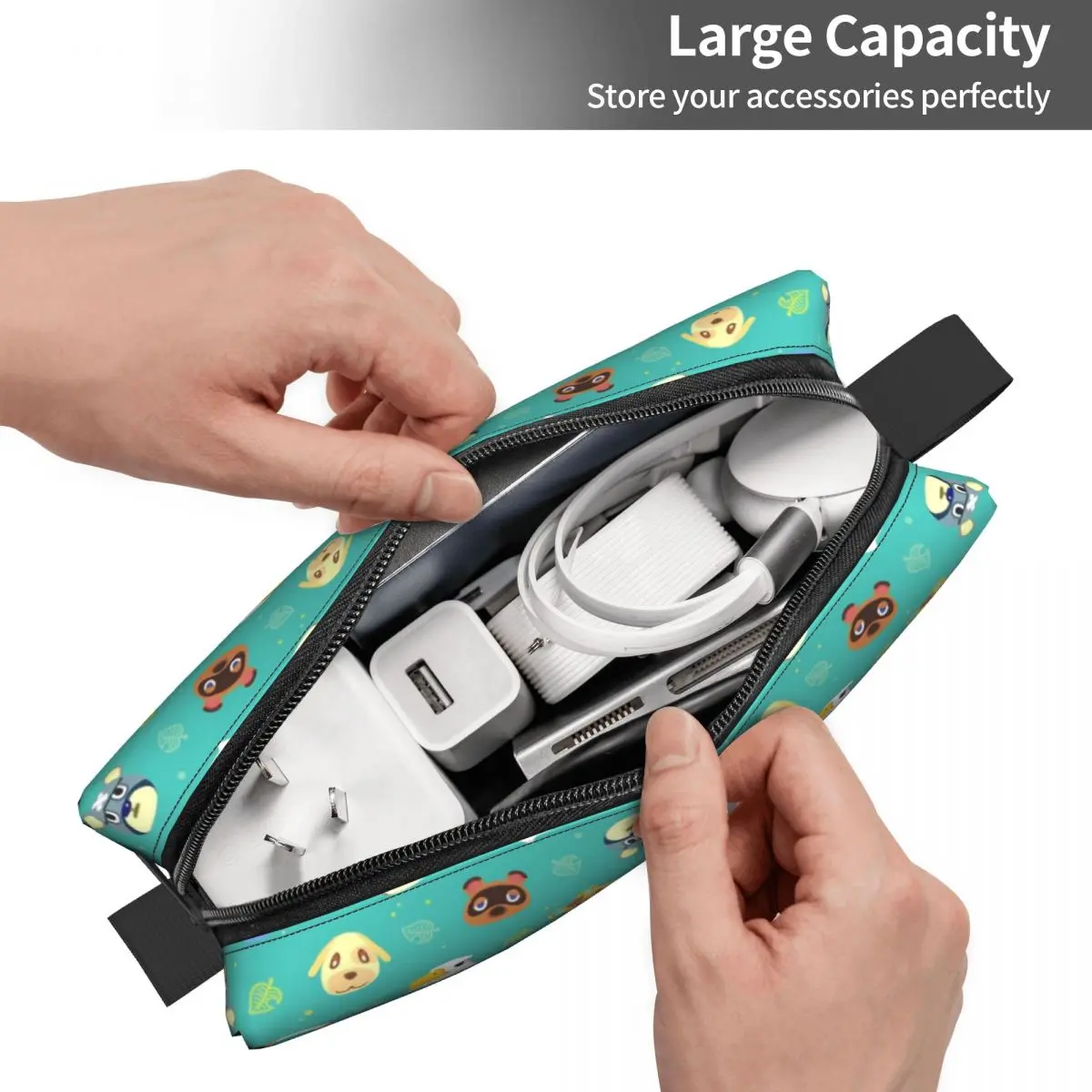 Animal Crossing Game Makeup Bag Pouch Zipper Anime Cartoon Cosmetic Bag Travel Toiletry Bag Organizer Storage Bag for Women 4
