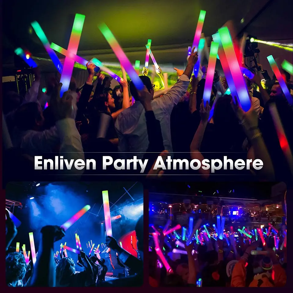 Relaxdays Bâton Lumineux En Lot De 20, Mousse, 3 Effets, Pour