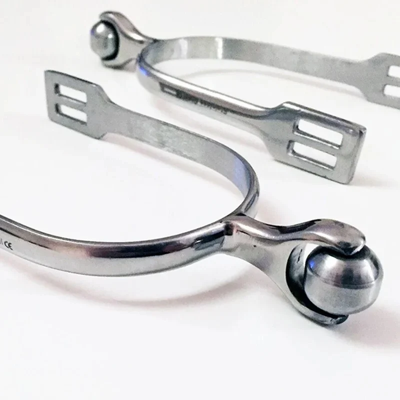 New 1 Pair Stainless Steel Horse Riding Sports Portable Silver Equestrian Boots Training Horse Spurs Equipment With Roller Ball 4