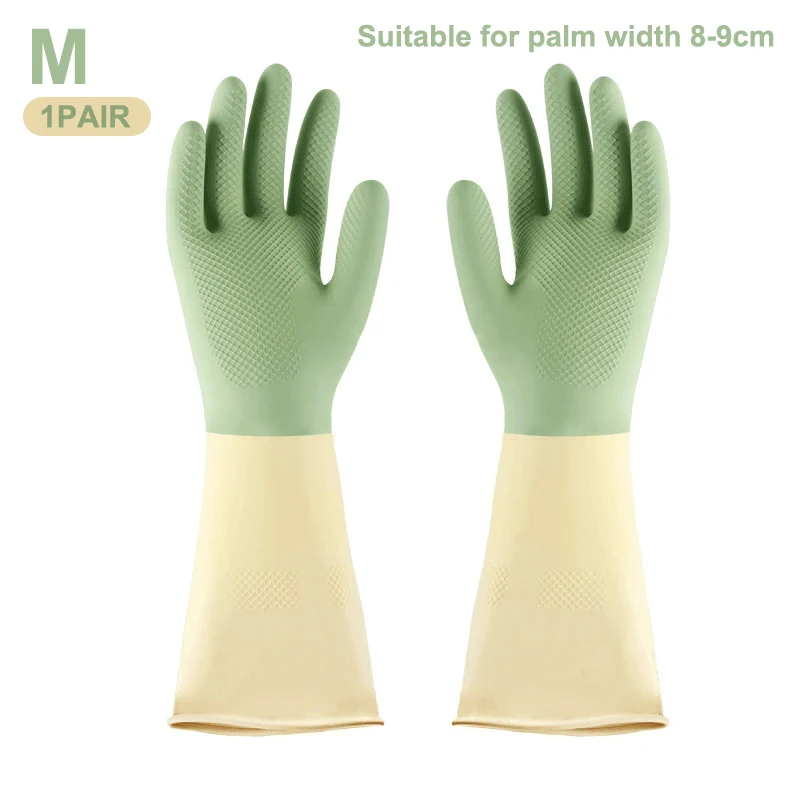 Waterproof Mint Green Latex Kitchen Gloves