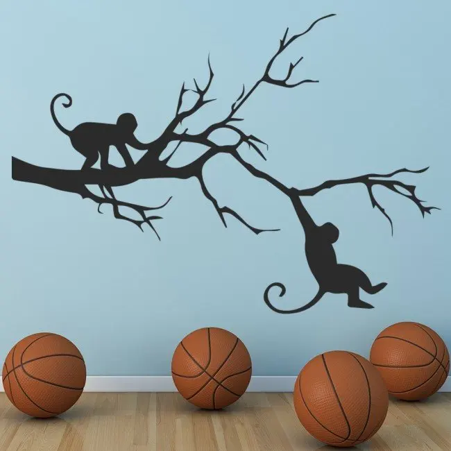 Monkey Tree Wall Sticker Per La Decorazione Della Casa Della Camera Da Letto Scenario Fai Da Te Murale Arte Paesaggio Decalcomanie In Pvc