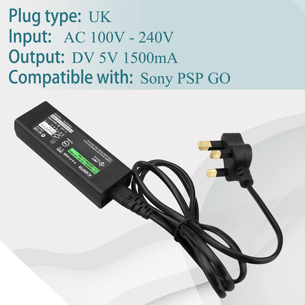 Chargeur USB Pour PSP Go / PSPgo – 5V (noir, Neuf, Garantie 3 Ans)