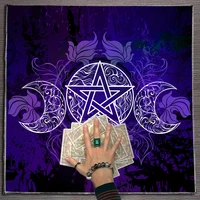 Mystery Purple February Five Star Tarot Wallpaper Magical Altar Cloth Magical Wallpaper Tarot Divination Mat 1