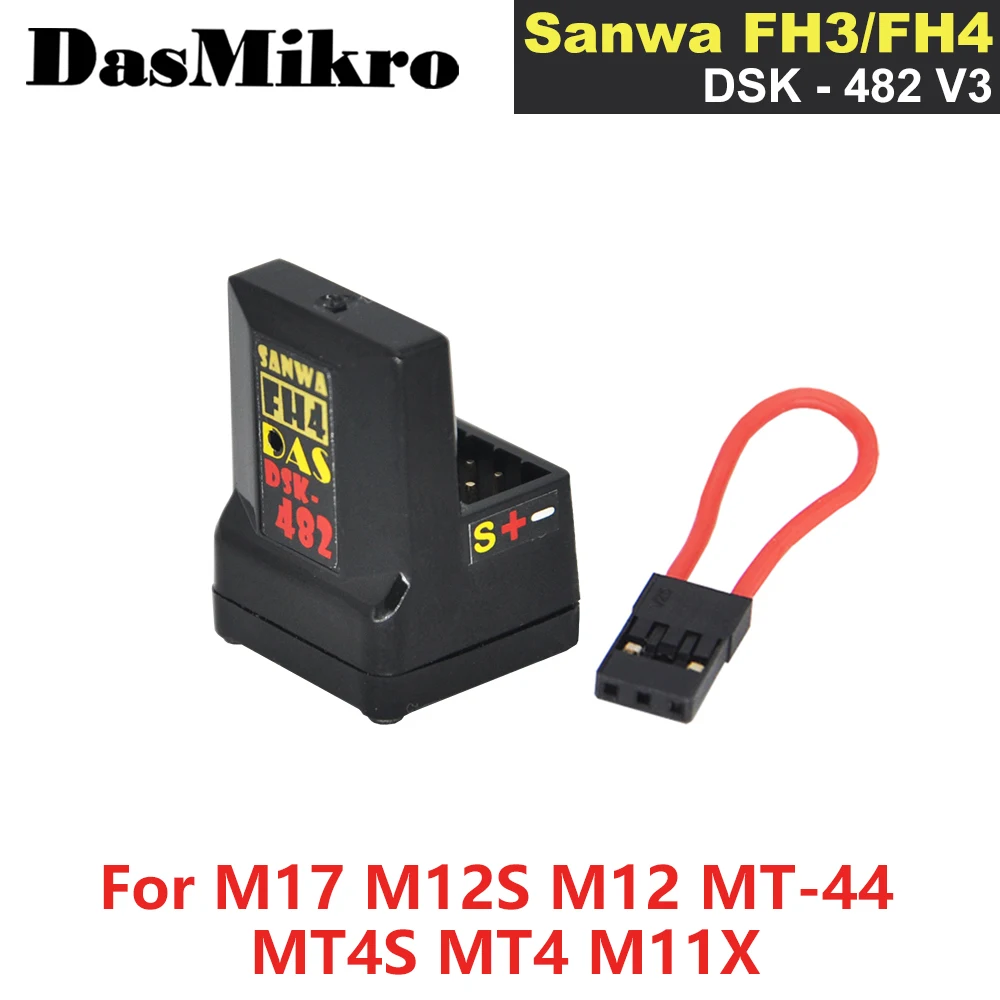 Dsk-482 V3 Sanwa Fh-4 Fh-3 Compatibile Super Response Free Antenna 4Ch Dasmikro Ricevitore Per M17 Mt4 M12S M11X Mt44