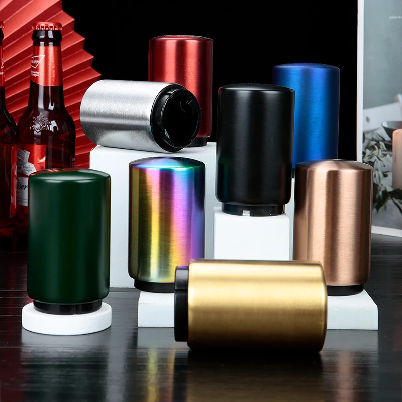

Automatische Bier Flesopener, Magneet Bier Opener, rvs Push Down Opener Wijn Bier Soda Cap Opener Keuken Accessoires