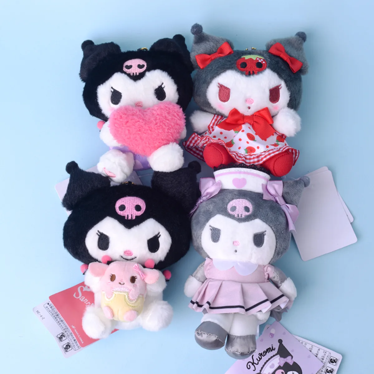 

Kuromi Hello Kitty My Melody Cinnamoroll Pillow Cat Kawali Plush Toys Plushie Keychain Stuffed Doll for Kids gift