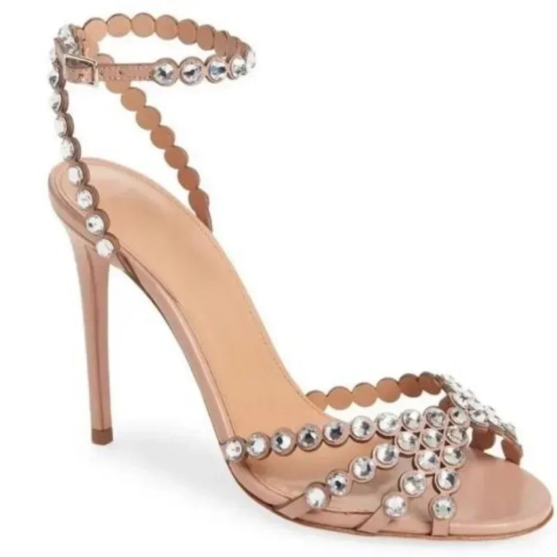 

Summer Ladies Red High Heel Sandals Super Pvc Open Toe Women's Shoes Wedding Banquet Party High Heels Luxury Brand Pearl Sandal