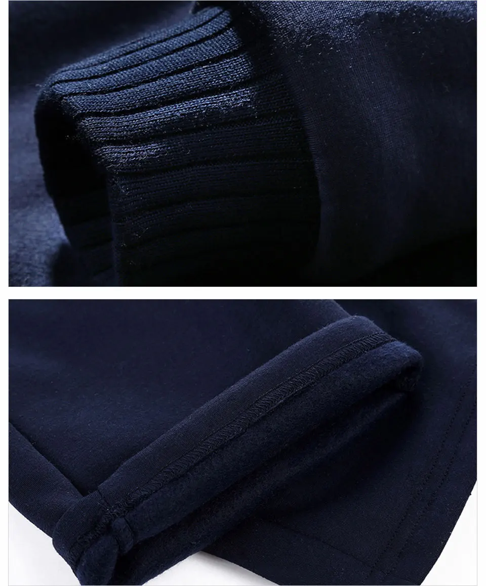 New Fleece Men Set Fashion Brand Tracksuit Lined Thick Sweatshirt + Pants Sportsw Male Winter Warm Hooded_voghion.com