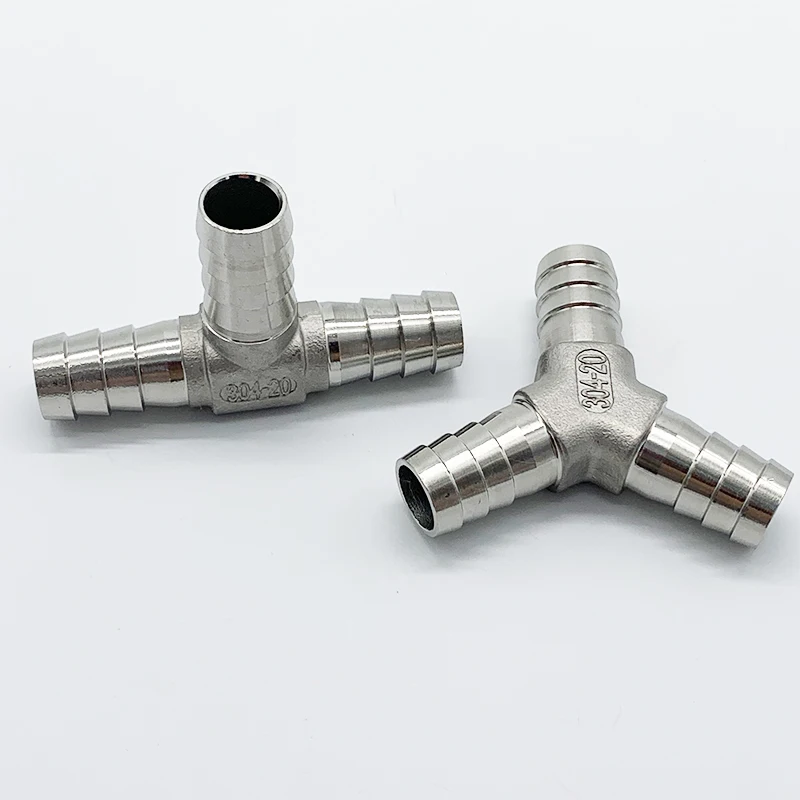 Hose Pipe Fitting 6mm-20mm Tee Y T L Type 304 Stainless Steel