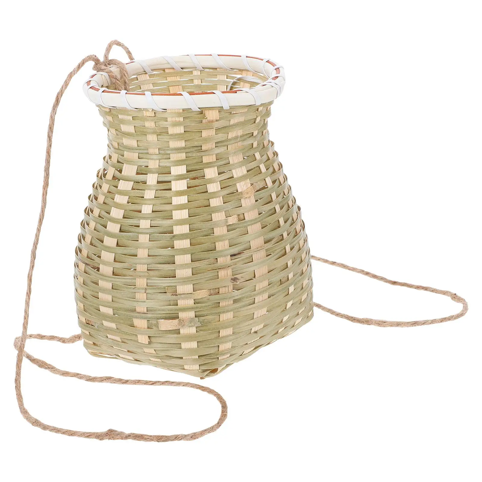 Bamboo Basket Snack Picnic Wicker Baskets Large Mini Manual Handmade Backpack Rattan 2