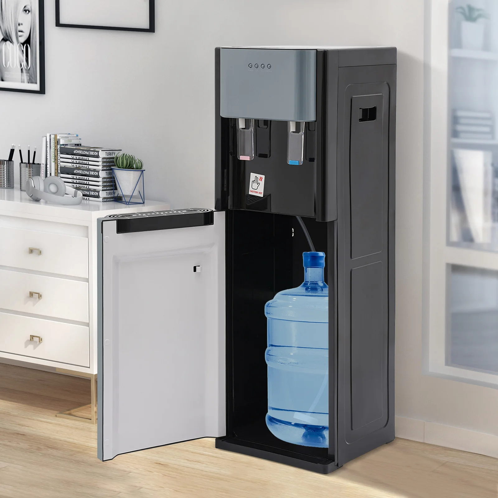 Bottom Loading Water Dispenser, Freestanding Water Cooler with Hot & Cold Water, No Assembly Required for Home, Office & Commercial Use
