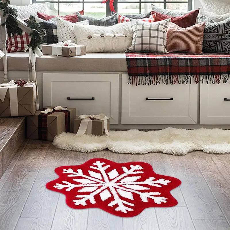 Round Bath Mat Christmas Round Rug For Living Room Non-slip Soft Throw Rugs Carpet Machine Washable Christmas Decoration For