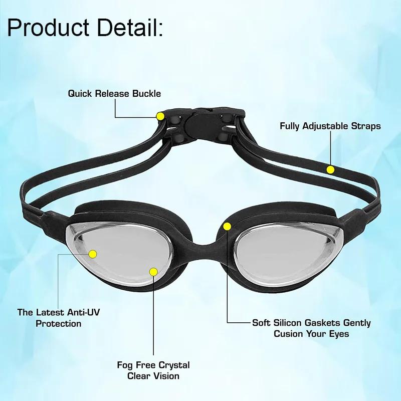 Swimming Goggles HD Anti-Fog Professional Swimming Glasses Silicone Anti-UV Adjustable Swimming Goggles Adults Unisex 4