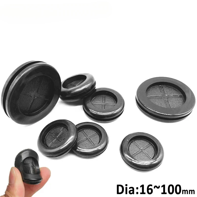 20Pcs Black Rubber Grommets - 1" ID, For 1-1/4" Drill Holes, Wire Protection & Firewall Plugs
