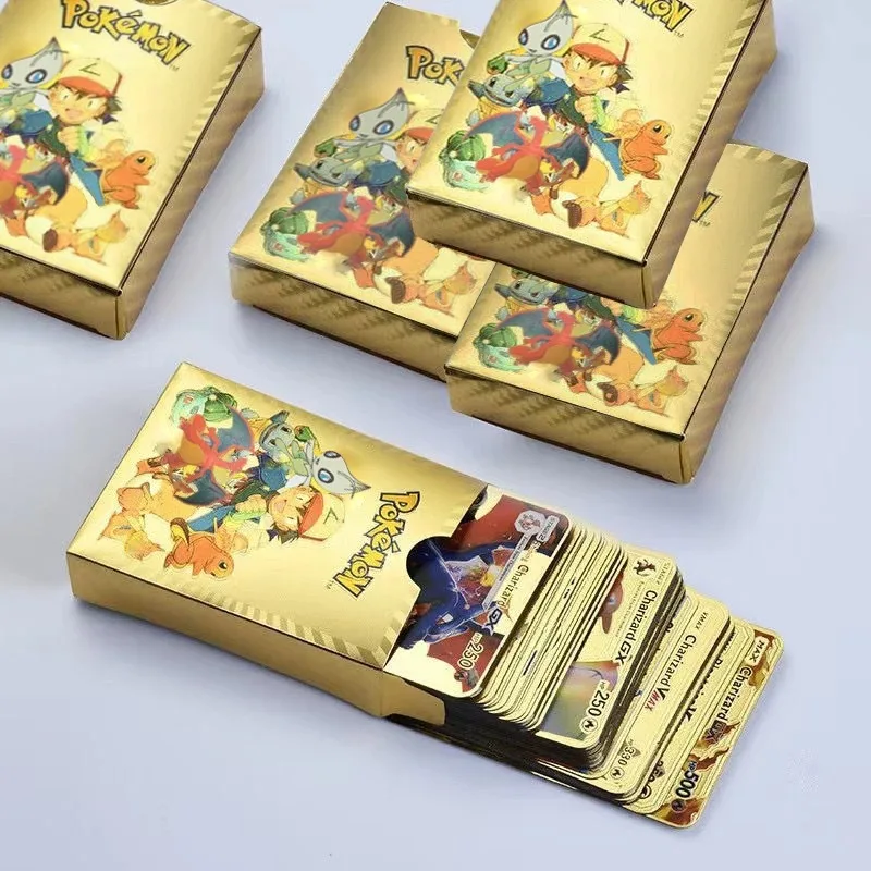 Pokemon Cards Pokemon Cards Pikachu Figure Spanish French English German VMAX GX Vstar Energy Card Kids Game Collection