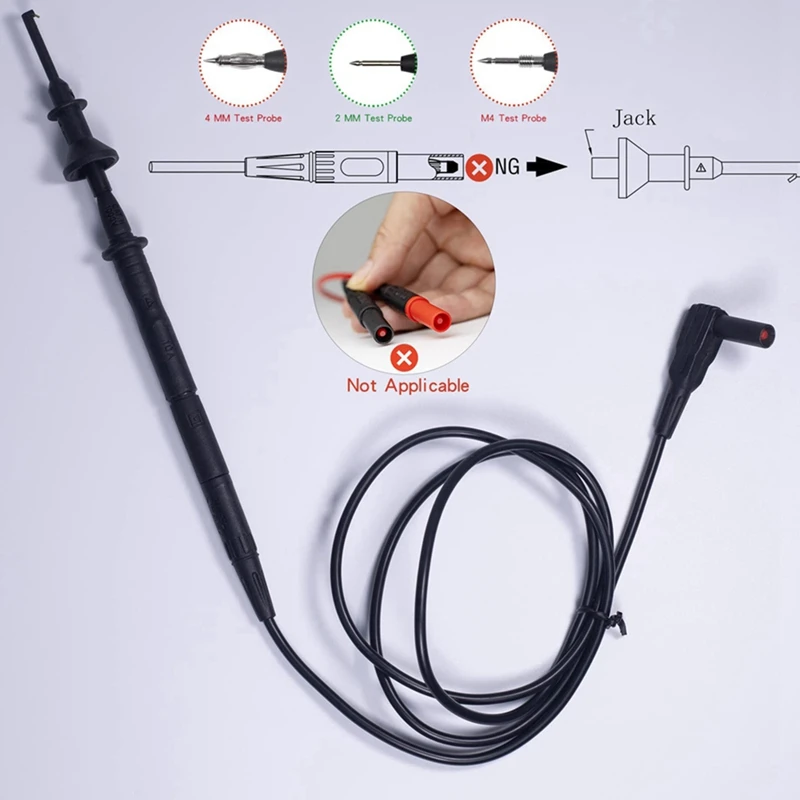 Test Hooks Clips Universal Digital Multimeter Test Hook Straight Probe Extension Hook Needle 2Mm
