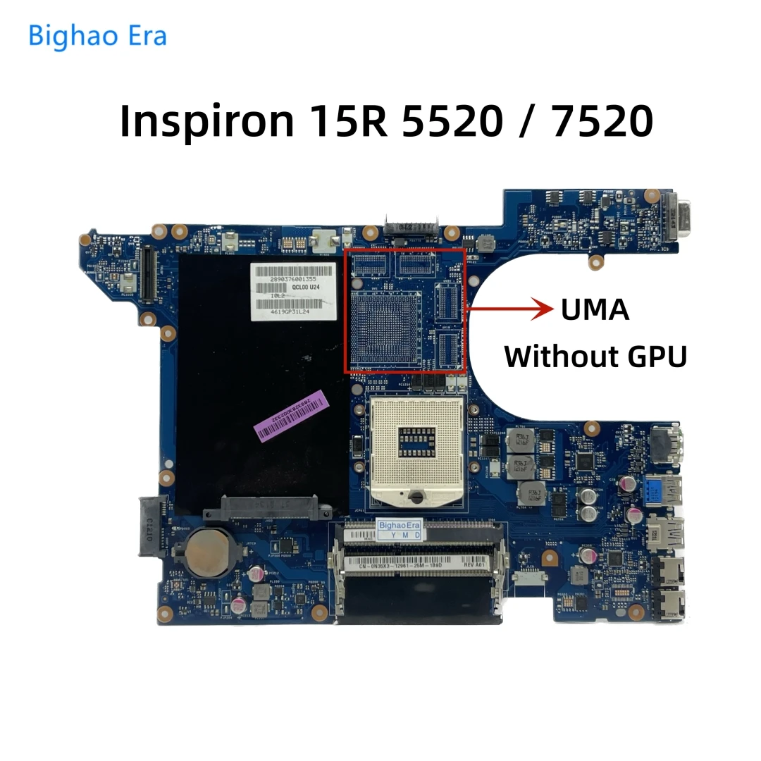 Laptop Placa-mãe Qcl00 La8241p para Dell Inspiron 15r 5520 7520 com Hm77 Hd7670m Hd7730m 1gb Gpu Cn0n35x3 04p57c 06d5dg - Imagem 2