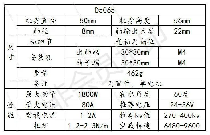 D5065 waterproof and anti-corrosion underwater motor brushless DC external rotor