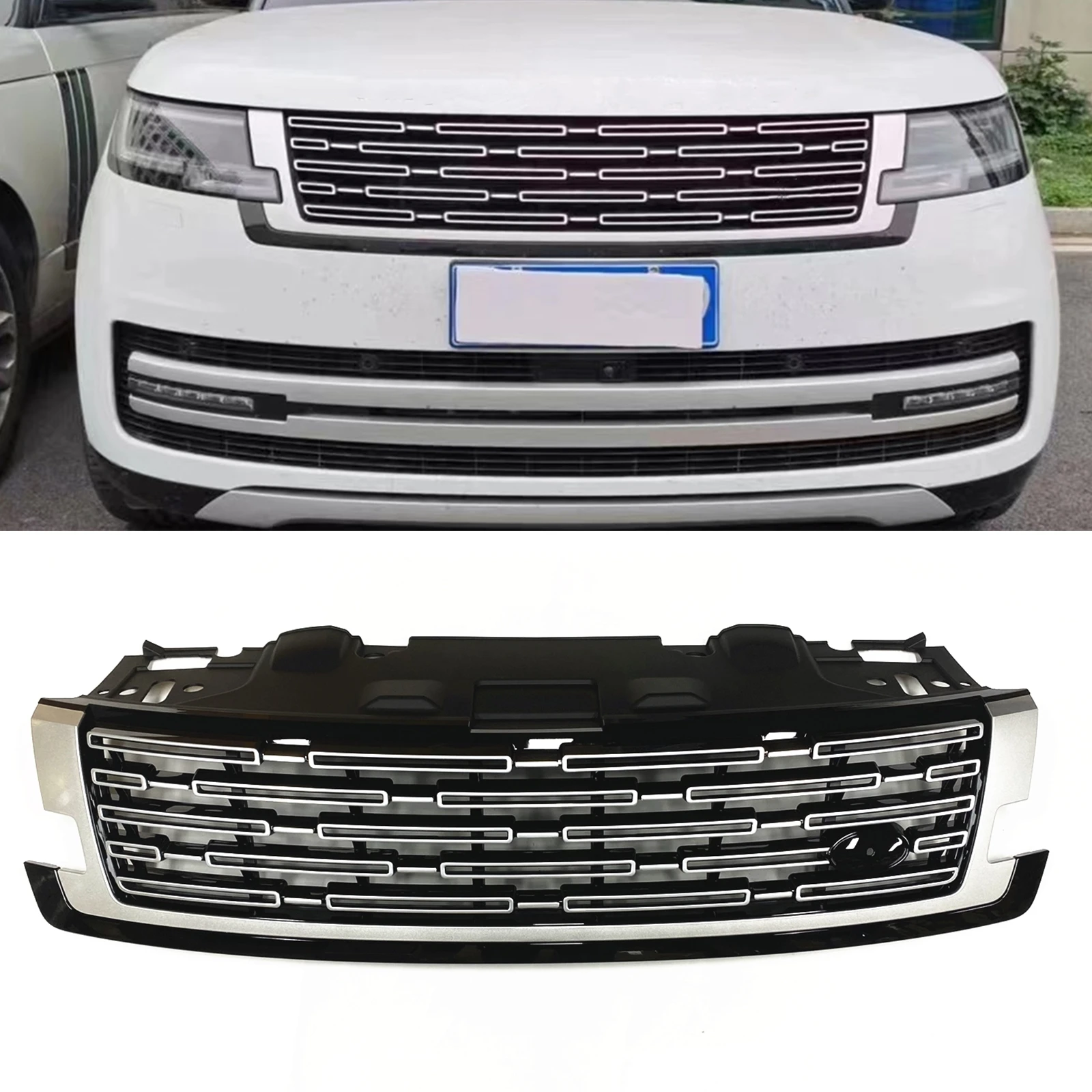

Car Upper Front Grille Racing Grill Bumper Grid Hood Mesh For Land Rover Range Rover Vogue L405 2023-2024