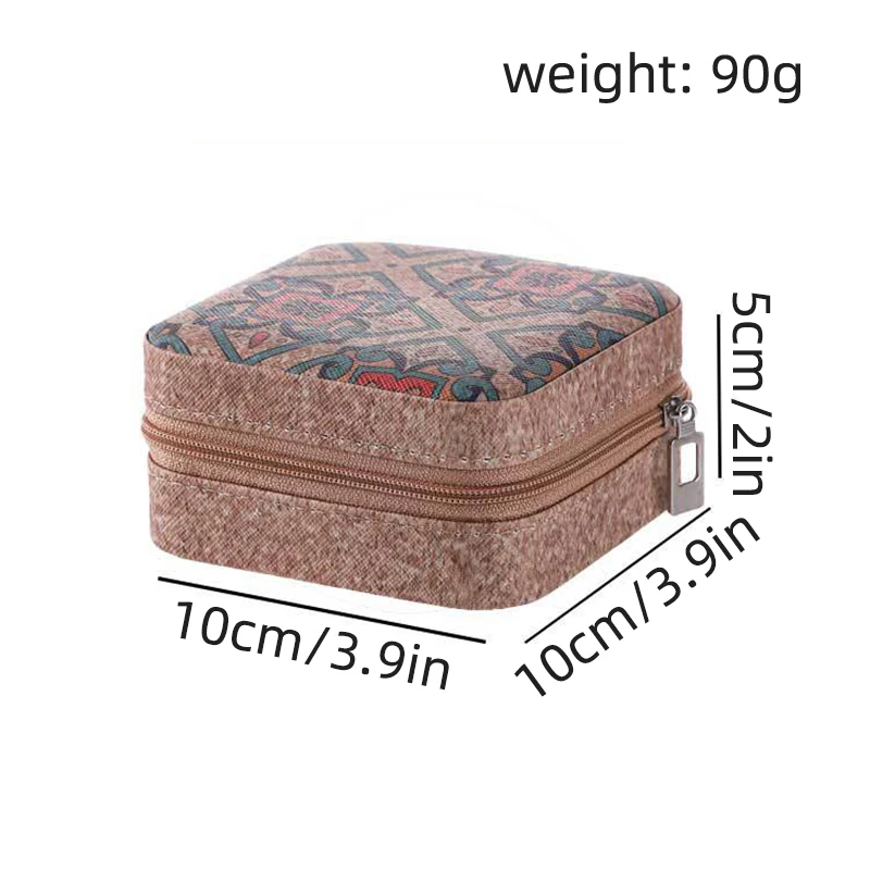 Exquisite Retro Patterned Jewelry Box Portable Earring Necklace Storage Holder Jewelry Lipstick Ring Organizer Case