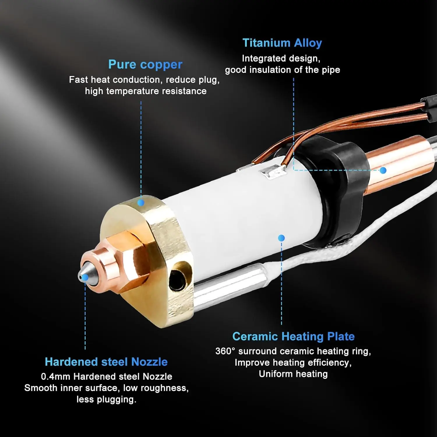 Hi Combo Hotend-Upgrade – Keramik-Heizblock, Quick-Swap-Düse, Bis 300°C & 600 Mm/s, Für Creality Hi-Serie