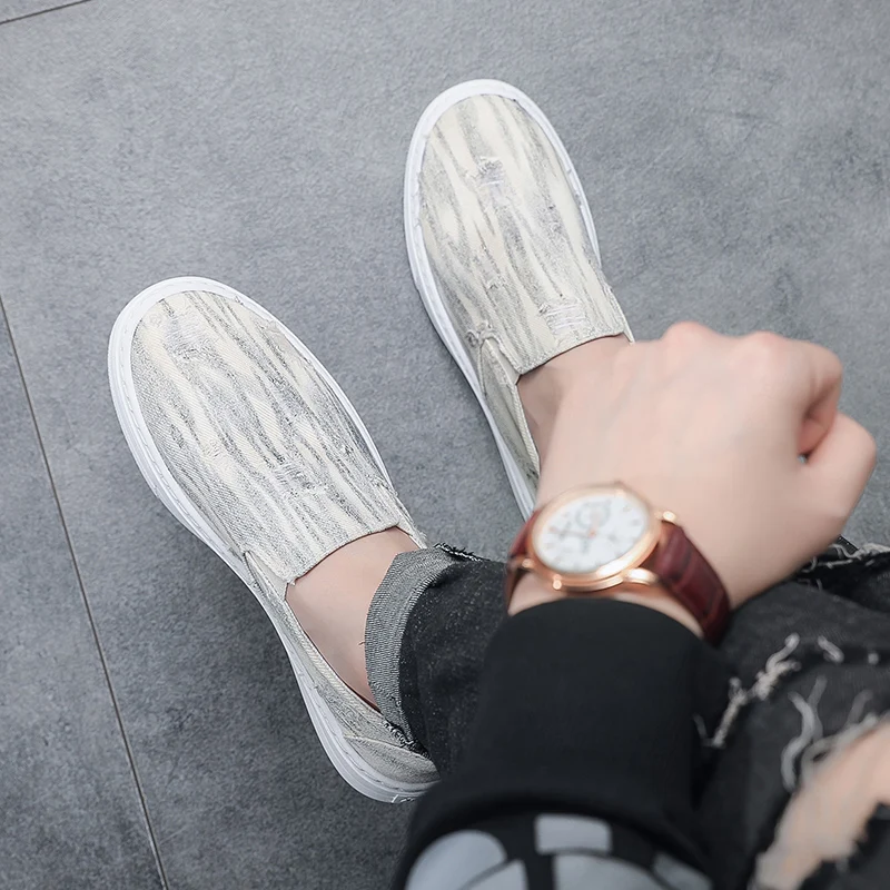 Men Tennis Shoes Breathable Canvas Top Male Sport Shoes Slip-on Boys Fashion Footwear Sneakers Outdoor Flats Tenis Hombre