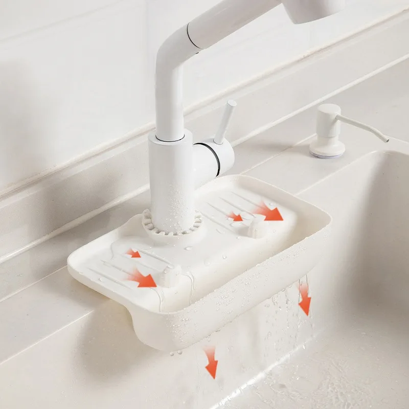 Kitchen Silicone Faucet Mat Sink Sponge Storage Shelf Splash Pad Drain Pad Countertop Storage Tray Bathroom Kitchen Accessories kitchen sink pad kitchen faucet pad