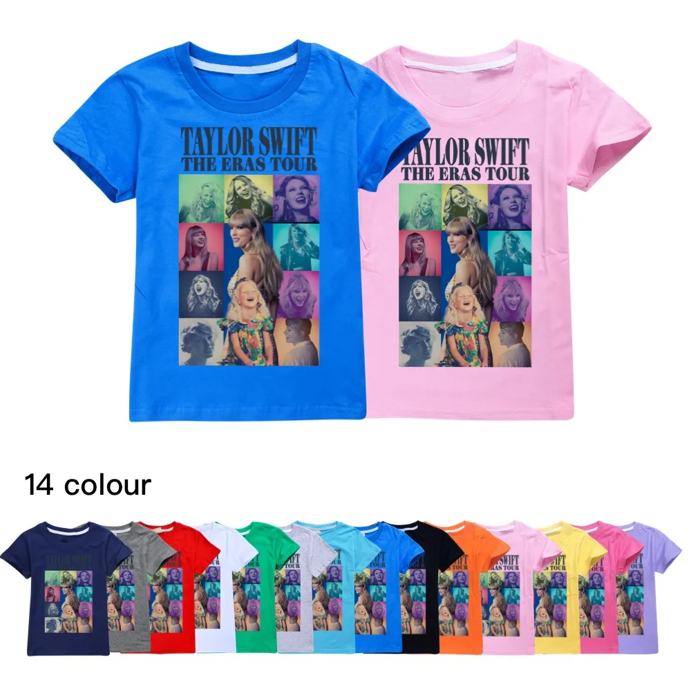 

Taylor The Eras Tour Tshirt Kids Print Clothes Teenager Boys O Neck Tops Girls Short Sleeves T-shirts Children's Clothing