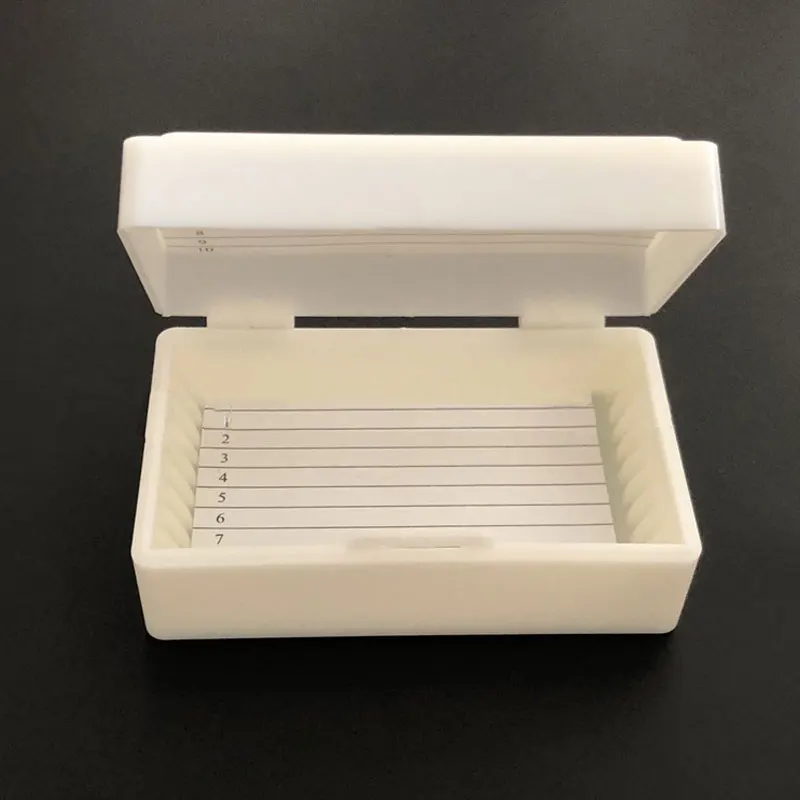 Plastic Microscope Glass Slide Box 100 50 25 12 10pcs Biological Slices Storage Case Holder Prepared Microscope Slides microscope glass slides