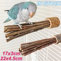 wooden parrot stand pole perch wood natural tree branch bird stand beak and claw grinding parrot toys birdcage decoration pets 1