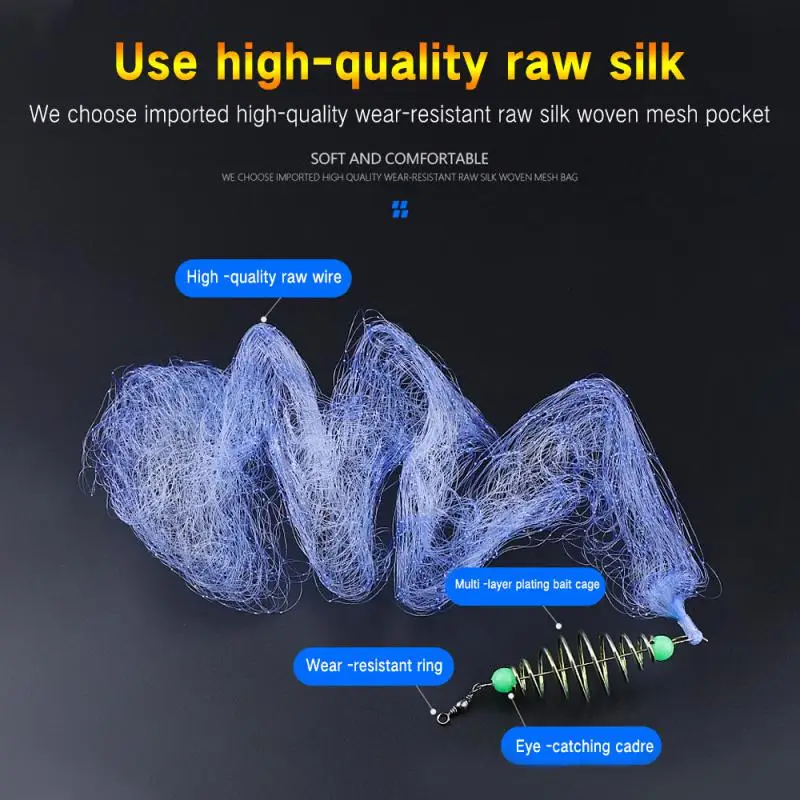 Multi Size Fishing Net Fishing Traps Mesh Luminous Bead Netting Sea Fish NetTackle Design Copper Shoal Cast Gill Feeder