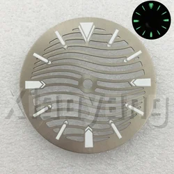 Black Blue Silver Green 29mm Skeleton Watch Dial With Silver Hands and C3 Green Luminous Accents (Silver gray)