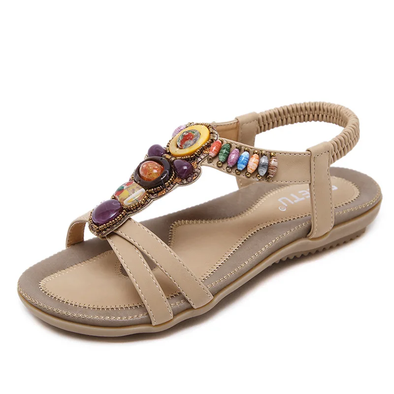 Summer women sandals bohemia Soft bottom causal flip flops flat shoes Woman plus size fashion sandals ladies shoes