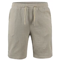 KB New Men's Cotton Linen Shorts Pants Male Summer Breathable Solid Color Linen Trousers Fitness Streetwear S-3XL 1