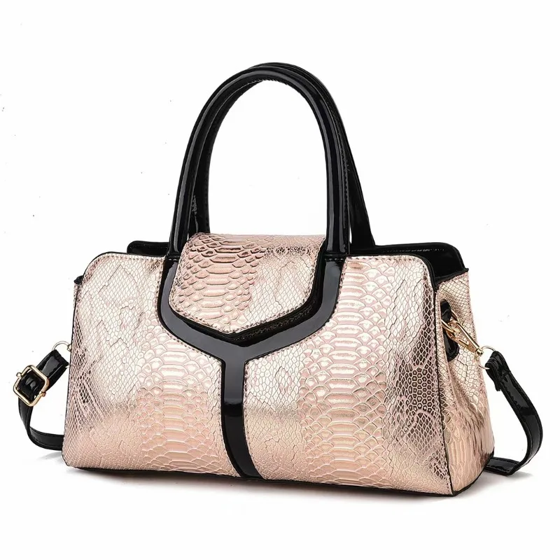 Boston-Tasche mit Schlangenhautmuster, tragbar, neu, hochwertig, Einzelschulter-PU-Crossbody-Umhängetasche aus Leder_voghion.com