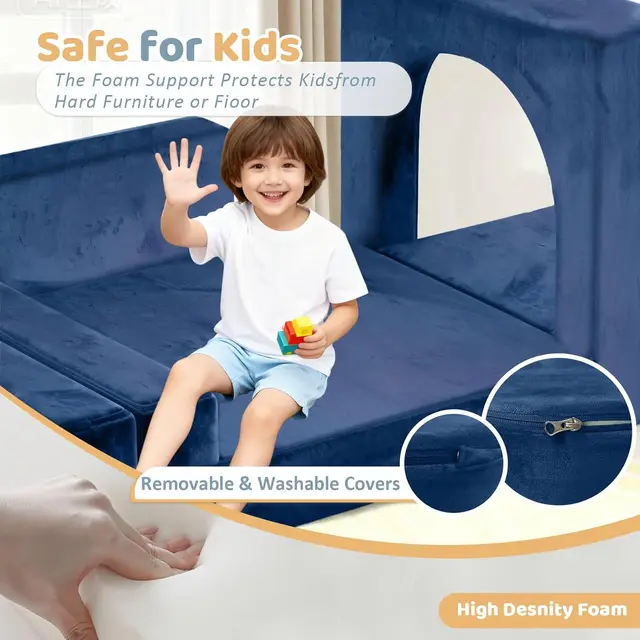 Modular Kids Sensory 12pc Certified Convertible Sectional Sofa